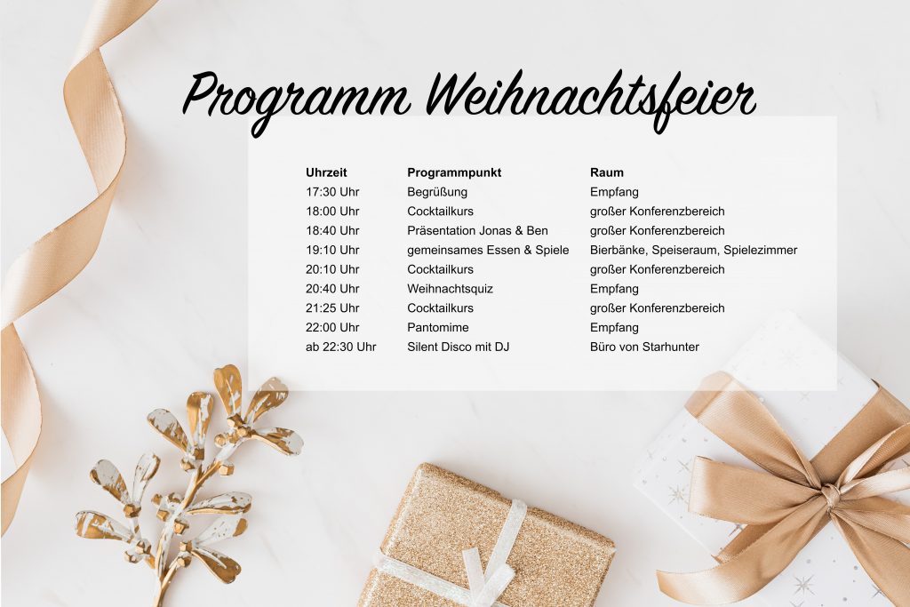 Bild 2. Programm der Weihnachtsfeier von elunic